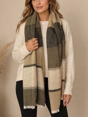 NWOT Saks Fifth Avenue Brown/Beige Oversized Scarf